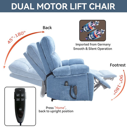 Fauteuil inclinable électrique surdimensionné en chenille avec massage et chauffage