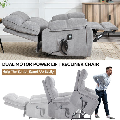 Fauteuil inclinable électrique surdimensionné en chenille avec massage et chauffage