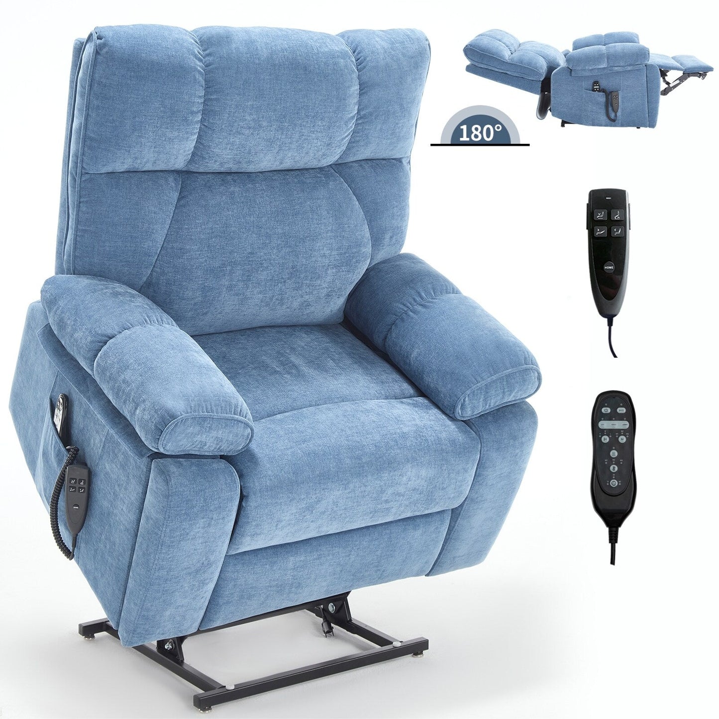 Fauteuil inclinable électrique surdimensionné en chenille avec massage et chauffage