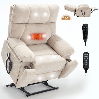 Fauteuil inclinable électrique surdimensionné en chenille avec massage et chauffage