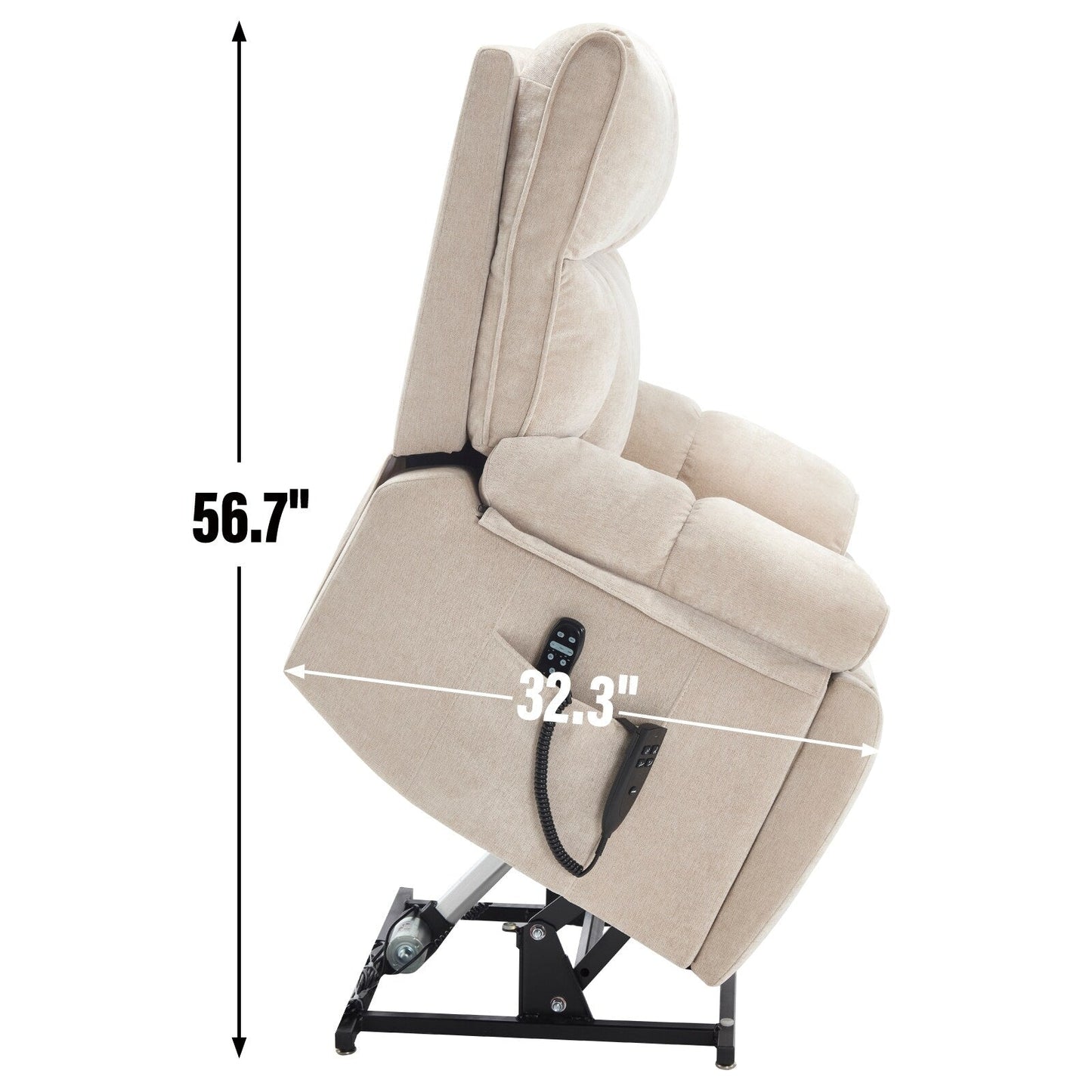 Fauteuil inclinable électrique surdimensionné en chenille avec massage et chauffage