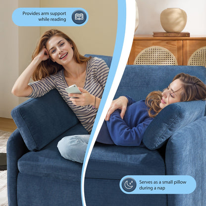 Fauteuil d'appoint simple surdimensionné en chenille, siège large et profond, avec coussins décoratifs par Harper&amp;Bright Designs