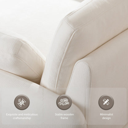 Fauteuil d'appoint simple surdimensionné en chenille, siège large et profond, avec coussins décoratifs par Harper&amp;Bright Designs