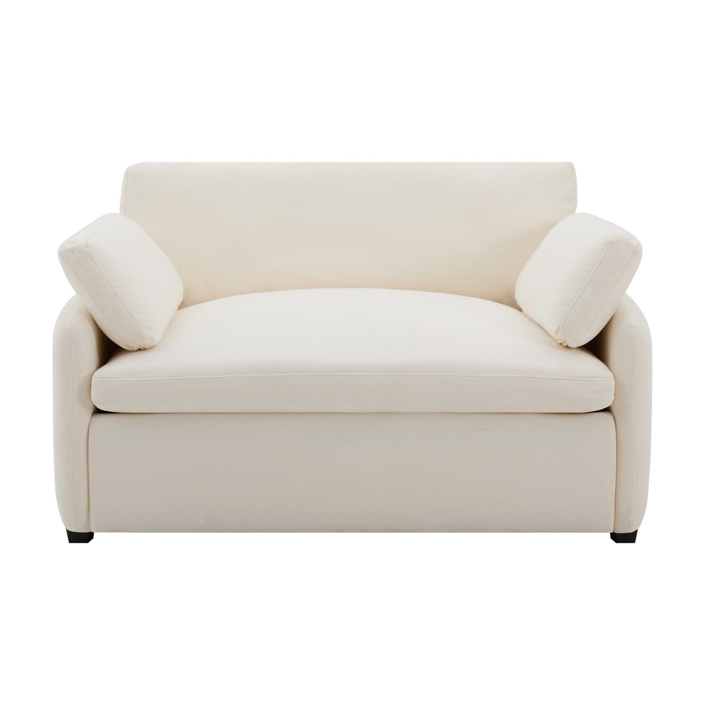 Fauteuil d'appoint simple surdimensionné en chenille, siège large et profond, avec coussins décoratifs par Harper&amp;Bright Designs