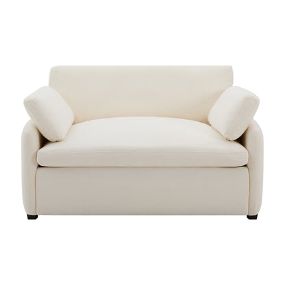 Fauteuil d'appoint simple surdimensionné en chenille, siège large et profond, avec coussins décoratifs par Harper&amp;Bright Designs