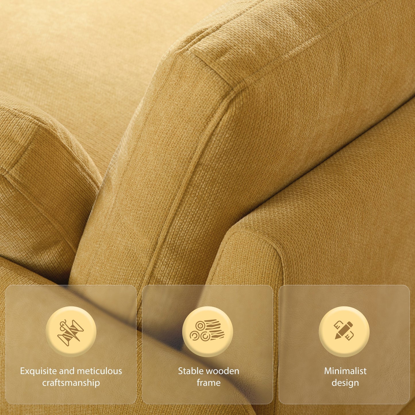 Fauteuil simple surdimensionné en chenille