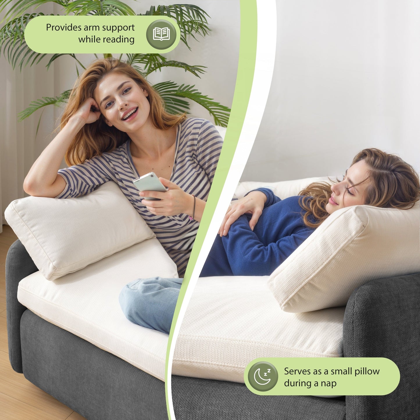 Fauteuil simple surdimensionné en chenille