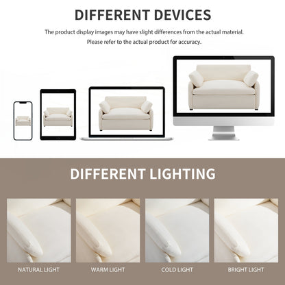 Fauteuil simple surdimensionné en chenille