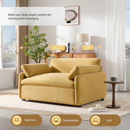 Fauteuil simple surdimensionné en chenille