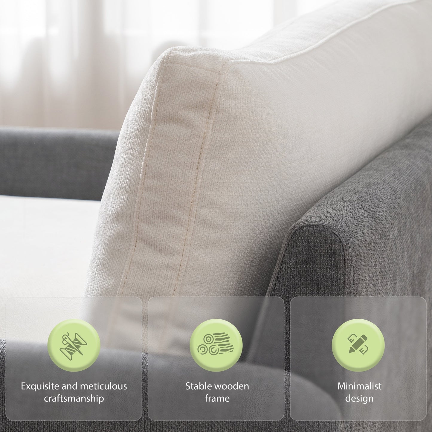 Fauteuil simple surdimensionné en chenille