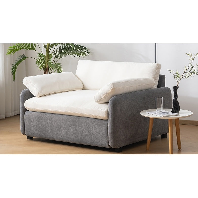 Fauteuil simple surdimensionné en chenille