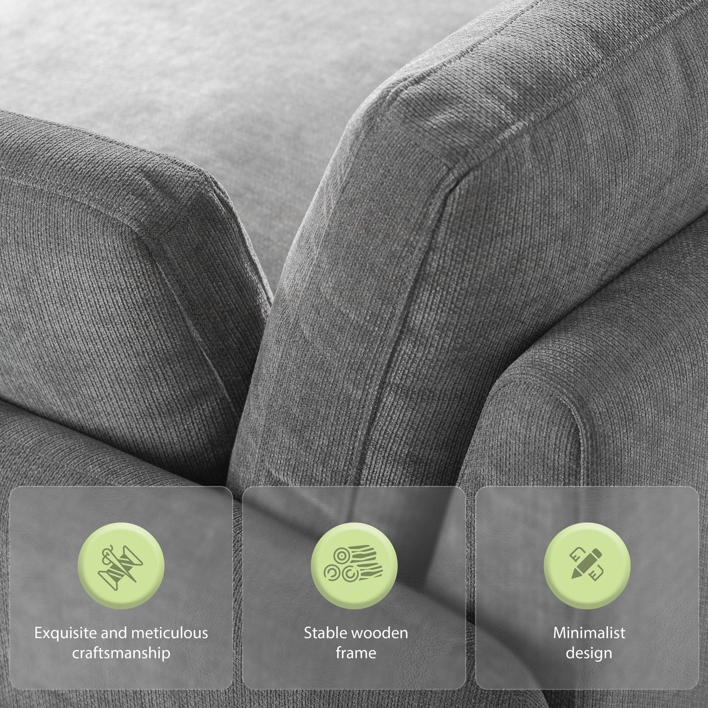 Fauteuil simple surdimensionné en chenille