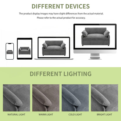 Fauteuil simple surdimensionné en chenille