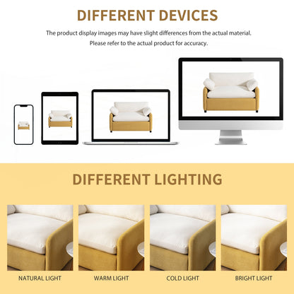 Fauteuil simple surdimensionné en chenille