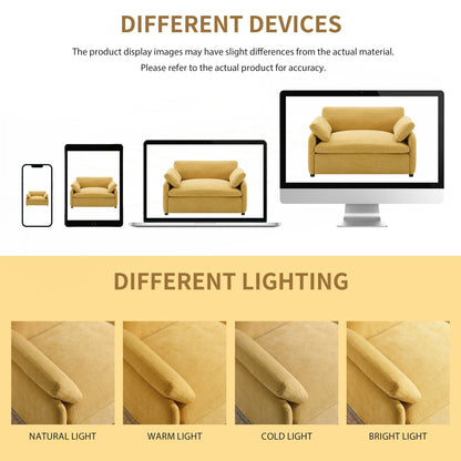 Fauteuil simple surdimensionné en chenille