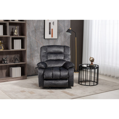 Fauteuil inclinable électrique surdimensionné en tissu chenille avec massage à 8 points et chauffage lombaire, poches latérales