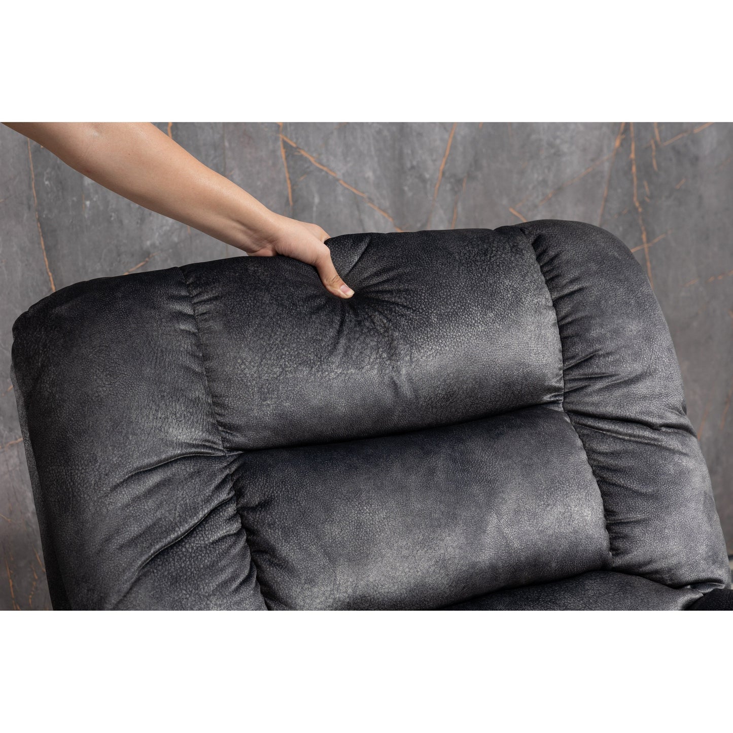 Fauteuil inclinable électrique surdimensionné en tissu chenille avec massage à 8 points et chauffage lombaire, poches latérales