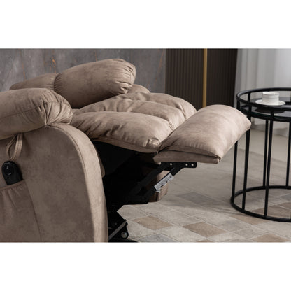 Fauteuil inclinable électrique surdimensionné en tissu chenille avec massage à 8 points et chauffage lombaire, poches latérales