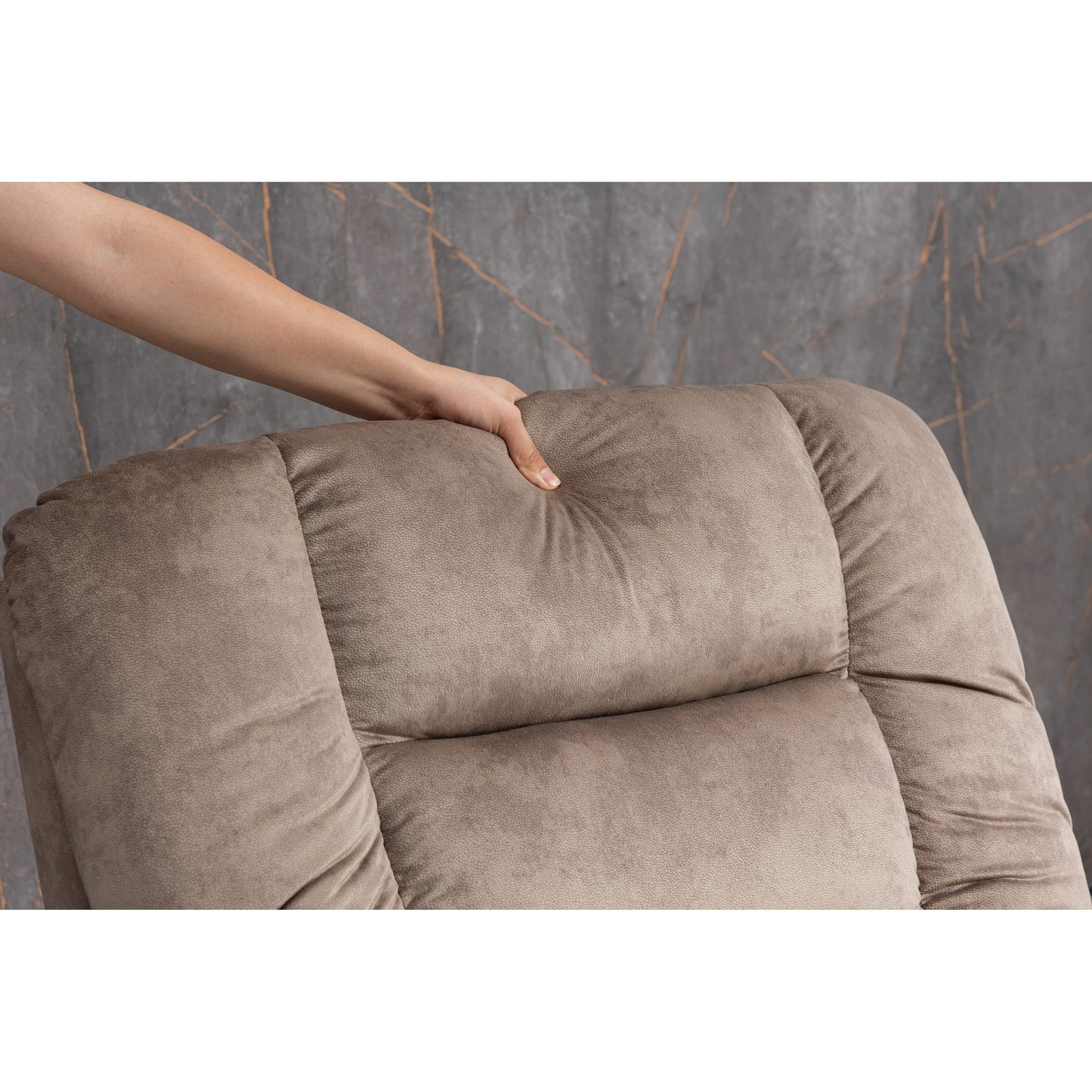 Fauteuil inclinable électrique surdimensionné en tissu chenille avec massage à 8 points et chauffage lombaire, poches latérales
