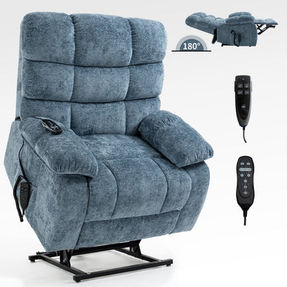 Fauteuil inclinable électrique surdimensionné à deux moteurs, positions infinies, avec massage en 8 points et chauffage lombaire, télécommande électrique