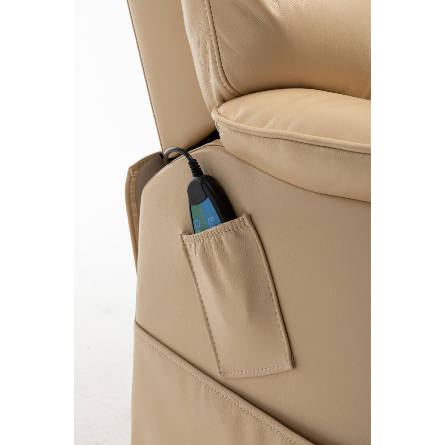 Fauteuil inclinable électrique surdimensionné avec moteur OKIN, inclinaison infinie jusqu'à 180°, siège extra-large et rangement latéral pratique