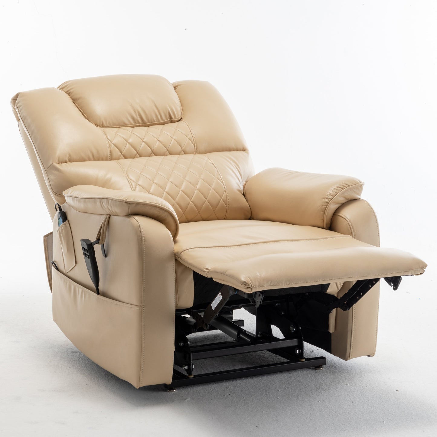 Fauteuil inclinable électrique surdimensionné avec moteur OKIN, inclinaison infinie jusqu'à 180°, siège extra-large et rangement latéral pratique