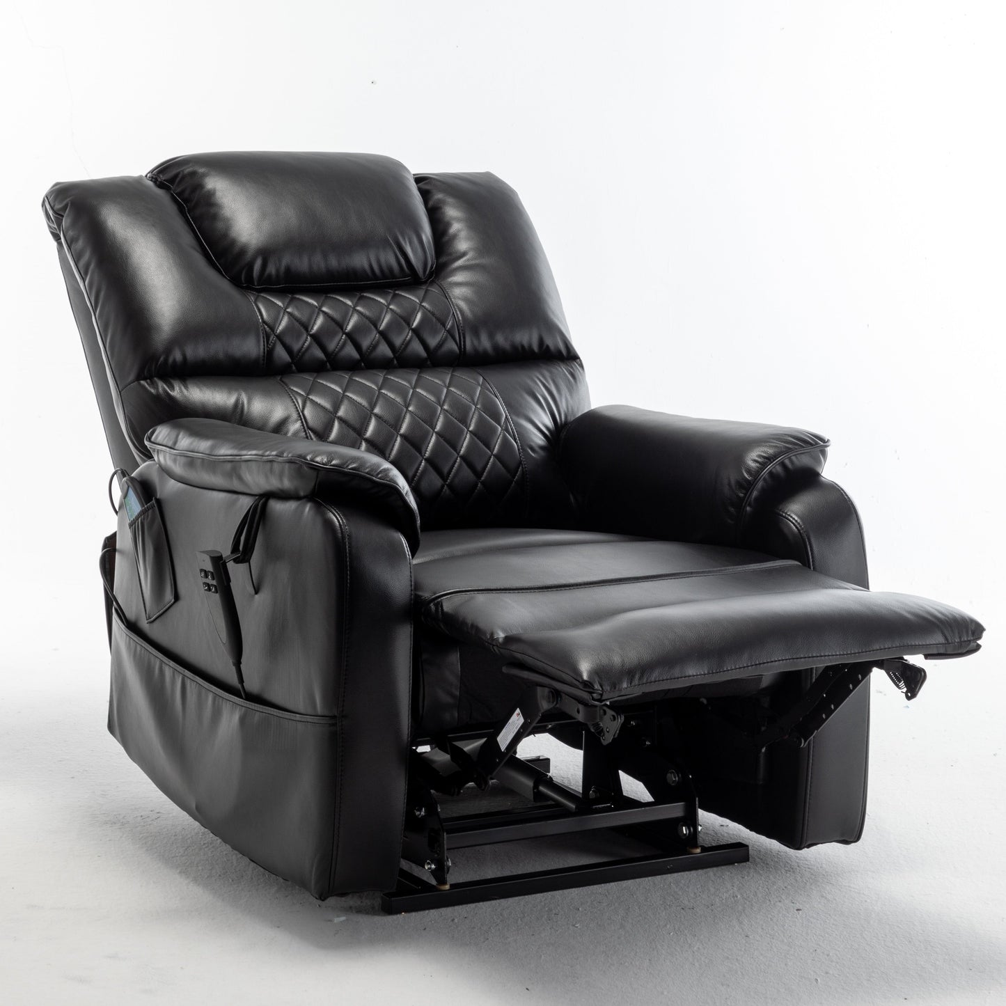 Fauteuil inclinable électrique surdimensionné avec moteur OKIN, inclinaison infinie jusqu'à 180°, siège extra-large et rangement latéral pratique