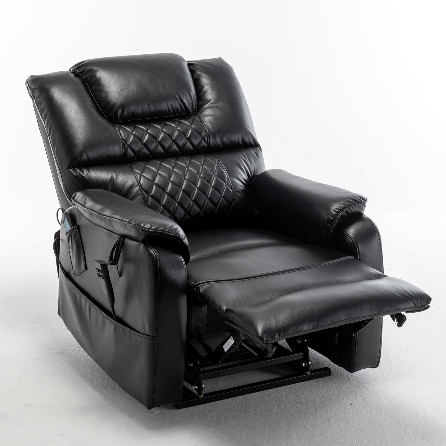 Fauteuil inclinable électrique surdimensionné avec moteur OKIN, inclinaison infinie jusqu'à 180°, siège extra-large et rangement latéral pratique