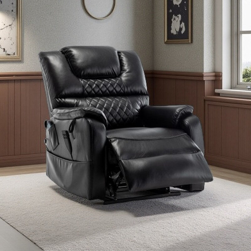 Fauteuil inclinable électrique surdimensionné avec moteur OKIN, inclinaison infinie jusqu'à 180°, siège extra-large et rangement latéral pratique