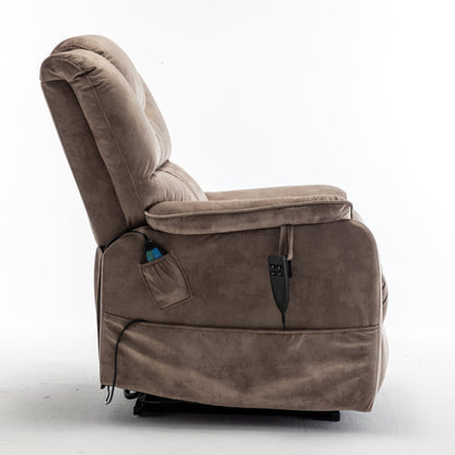 Fauteuil inclinable électrique surdimensionné avec moteur OKIN, inclinaison infinie jusqu'à 180°, siège extra-large et rangement latéral pratique