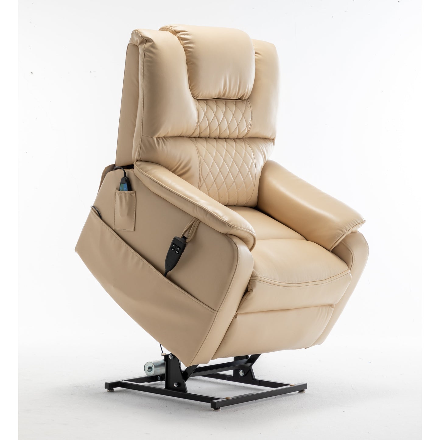 Fauteuil inclinable électrique surdimensionné avec moteur OKIN, inclinaison infinie jusqu'à 180°, siège extra-large et rangement latéral pratique