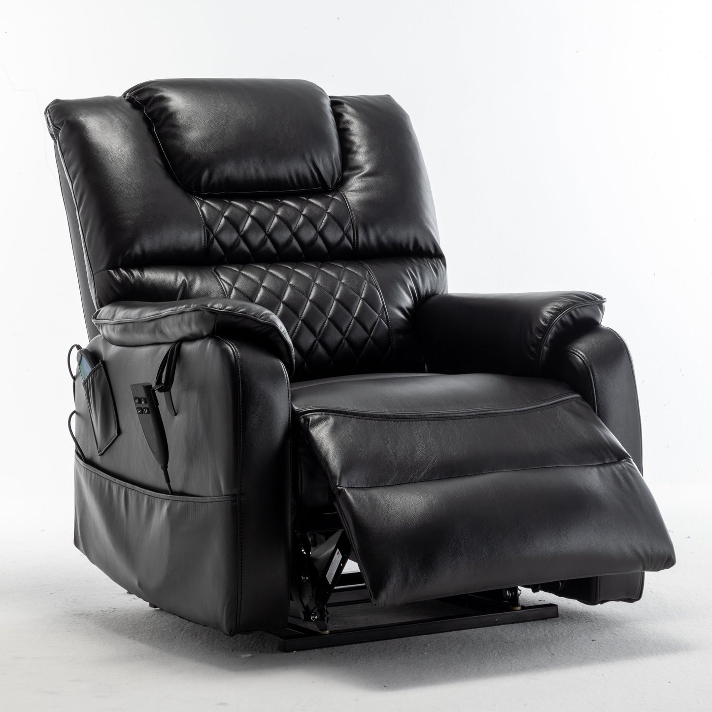 Fauteuil inclinable électrique surdimensionné avec moteur OKIN, inclinaison infinie jusqu'à 180°, siège extra-large et rangement latéral pratique