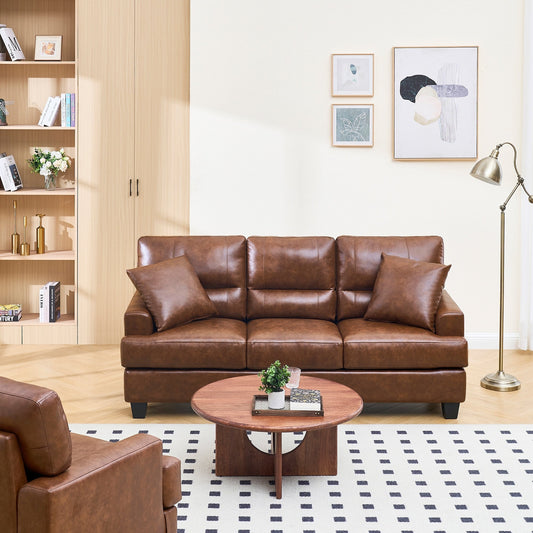 Canapé italien surdimensionné à accoudoirs carrés en similicuir