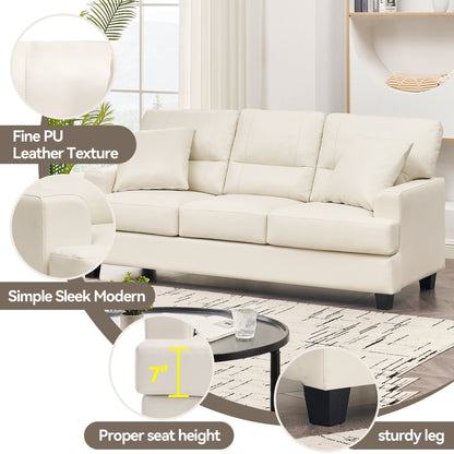 Canapé italien surdimensionné à accoudoirs carrés en similicuir