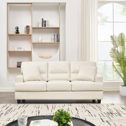 Canapé italien surdimensionné à accoudoirs carrés en similicuir