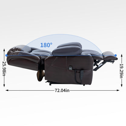 Fauteuil inclinable électrique surdimensionné en similicuir avec massage et chauffage