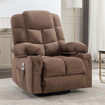 Fauteuil inclinable à bascule de massage surdimensionné avec 2 porte-gobelets