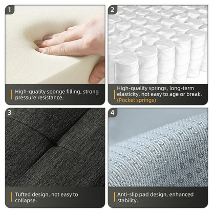 Canapé modulaire surdimensionné 6 places en chenille avec coussins et 8 oreillers pour le salon