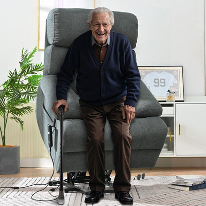 Fauteuil inclinable électrique surdimensionné pour personnes âgées, canapé inclinable avec télécommande, poche latérale, siège spacieux