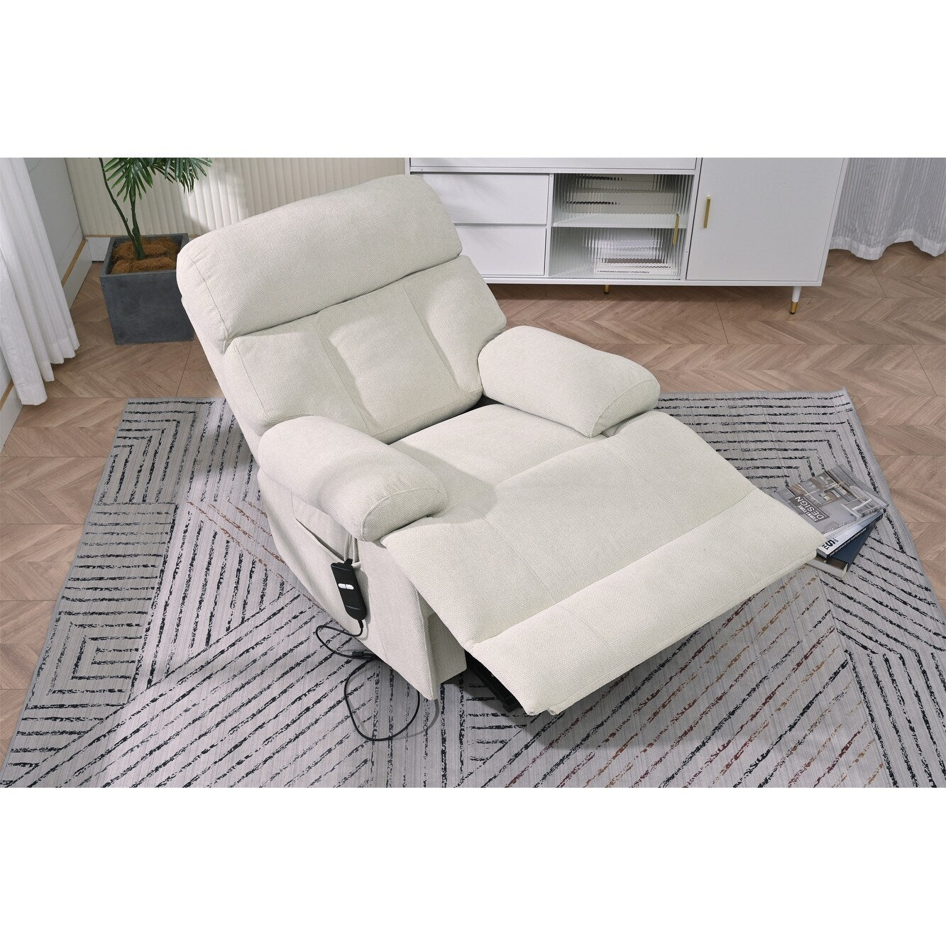 Fauteuil inclinable électrique surdimensionné pour personnes âgées, canapé inclinable avec télécommande, poche latérale, siège spacieux