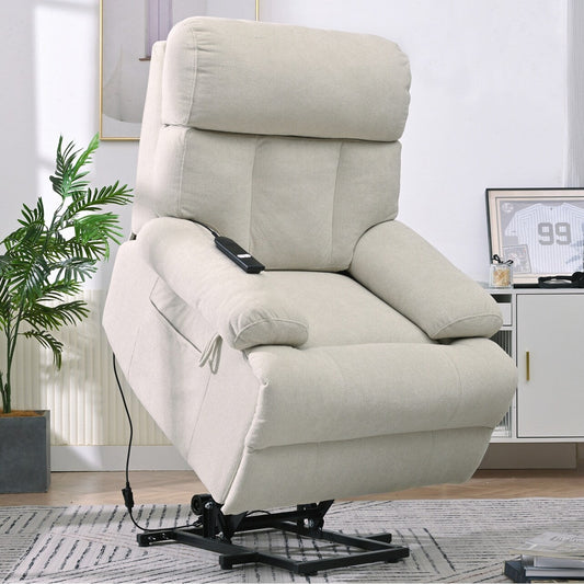 Fauteuil inclinable électrique surdimensionné pour personnes âgées, canapé inclinable avec télécommande, poche latérale, siège spacieux