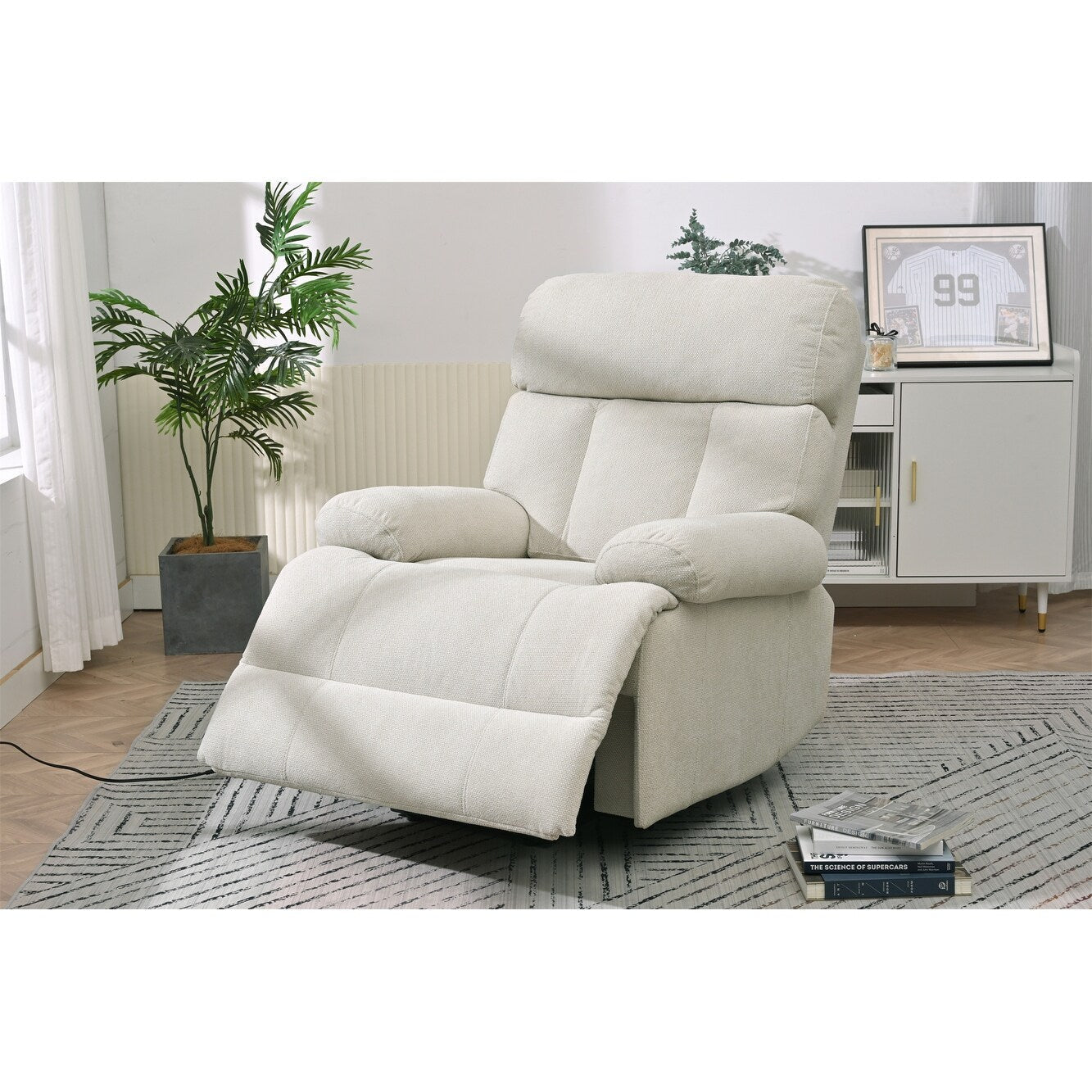 Fauteuil inclinable électrique surdimensionné pour personnes âgées, canapé inclinable avec télécommande, poche latérale, siège spacieux