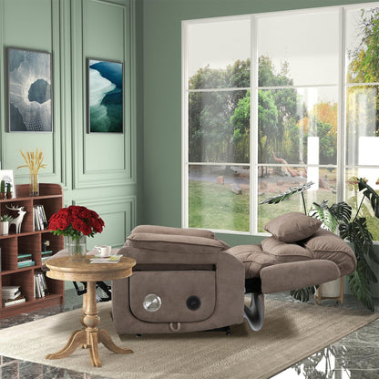 Fauteuil inclinable électrique surdimensionné avec massage thermique, 180° en position allongée