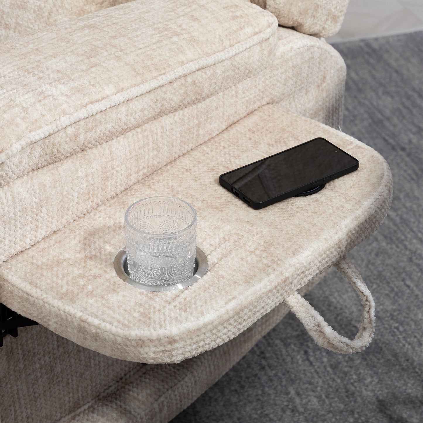 Fauteuil inclinable électrique surdimensionné avec massage thermique, 180° en position allongée