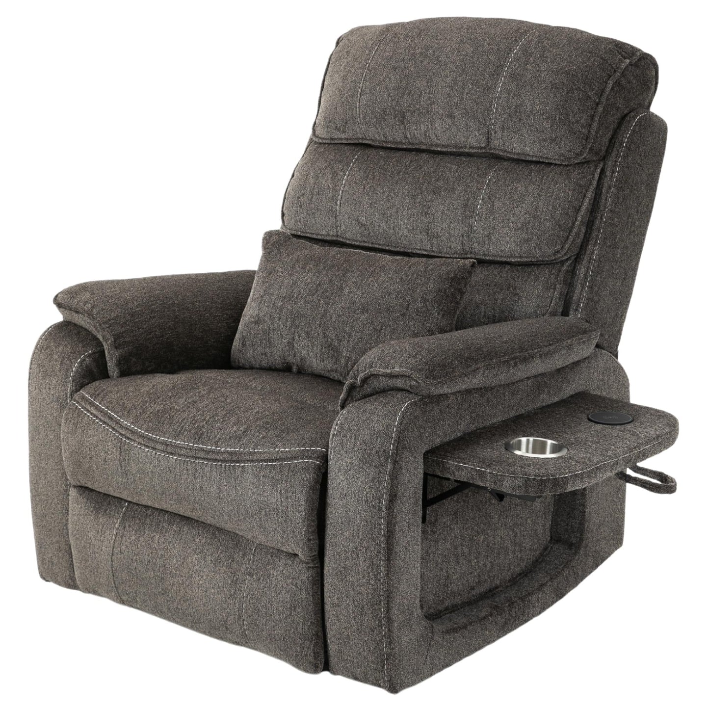 Fauteuil inclinable électrique surdimensionné avec massage thermique, 180° en position allongée