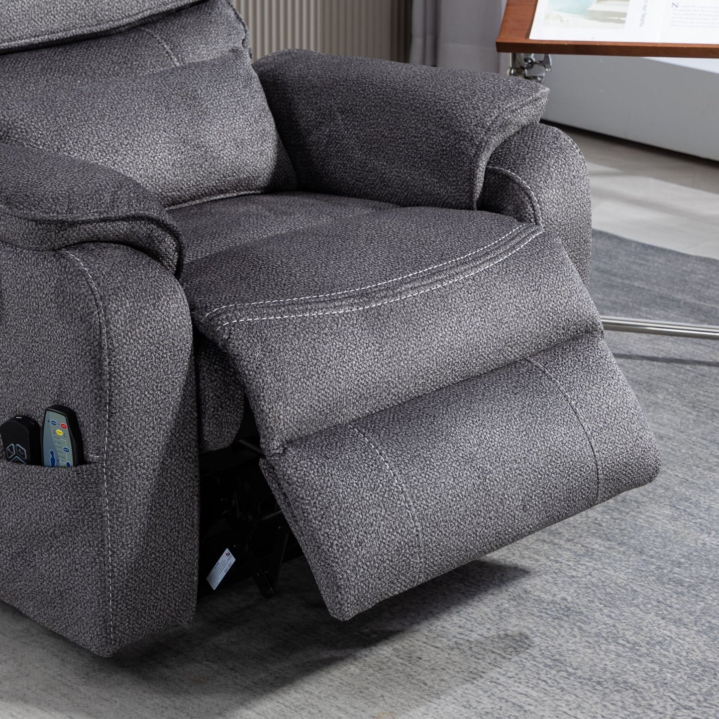 Fauteuil inclinable électrique surdimensionné avec massage thermique, 180° en position allongée