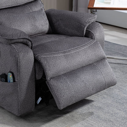 Fauteuil inclinable électrique surdimensionné avec massage thermique, 180° en position allongée