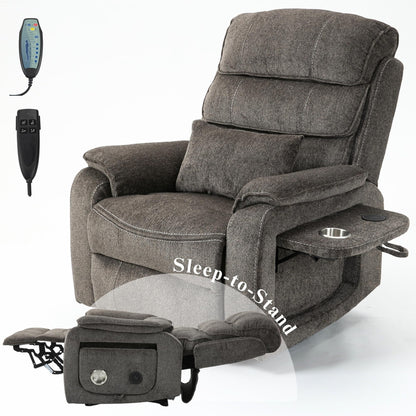 Fauteuil inclinable électrique surdimensionné avec massage thermique, 180° en position allongée