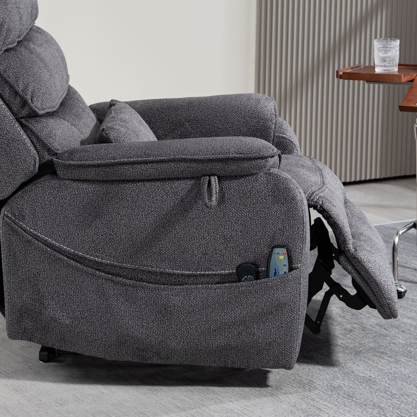 Fauteuil inclinable électrique surdimensionné avec massage thermique, 180° en position allongée