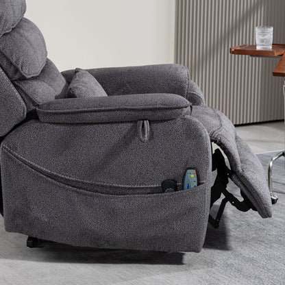 Fauteuil inclinable électrique surdimensionné avec massage thermique, 180° en position allongée
